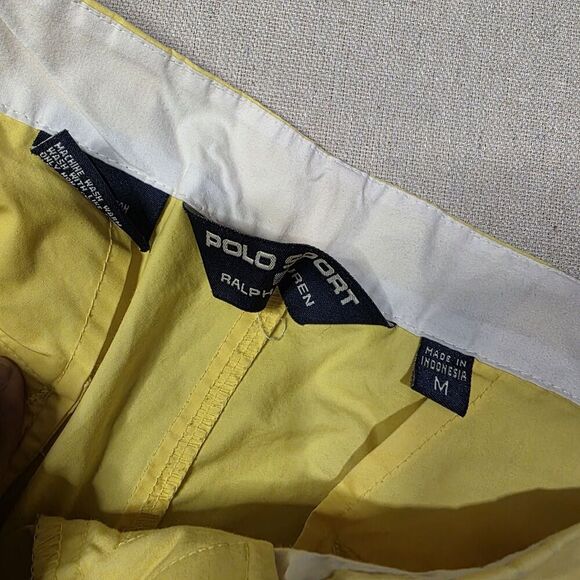 Vintage Y2k Polo Sport Yellow Board Shorts Mens Size Medium 12 Inch Inseam - Picture 6 of 10